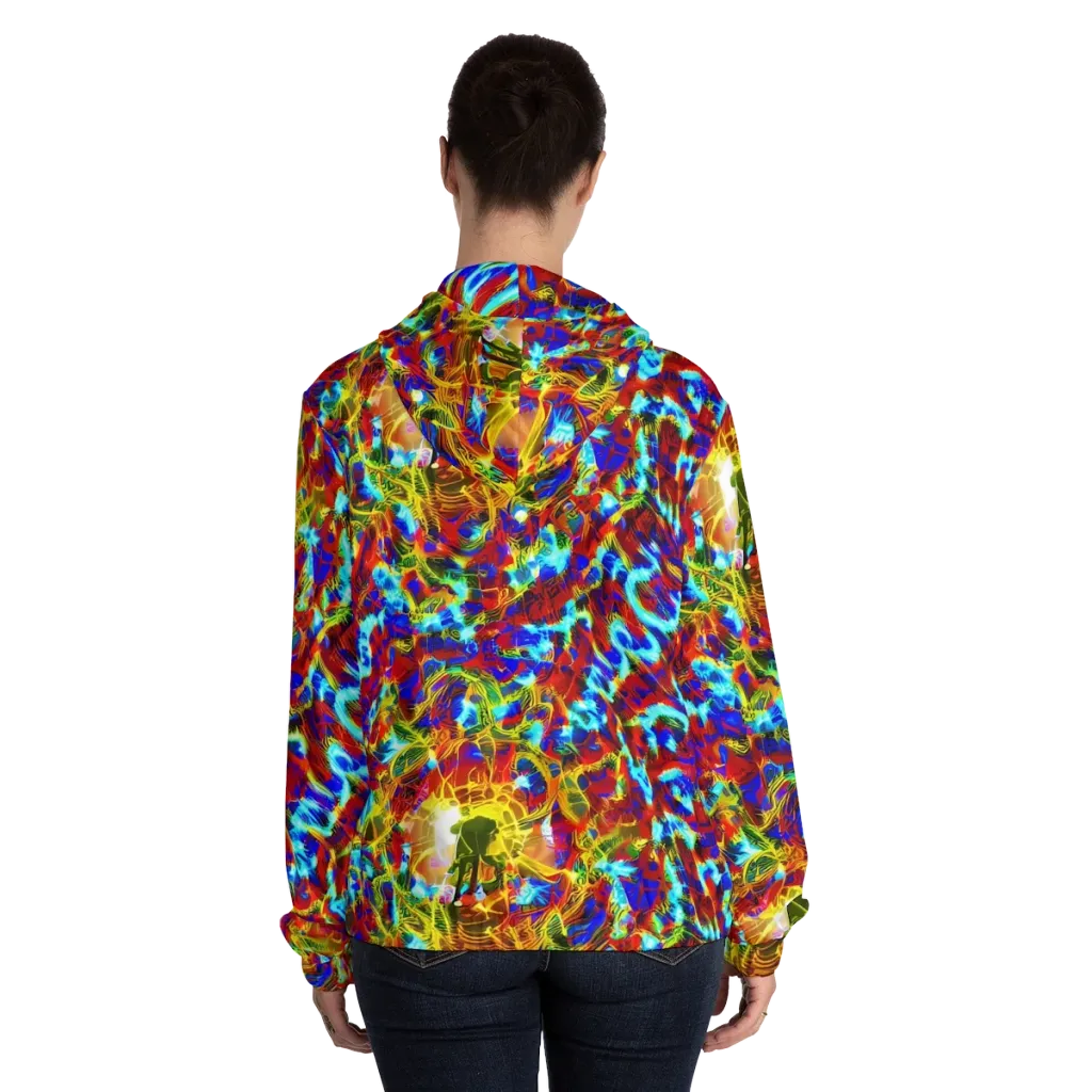 Electric Tempest on Women's Full-Zip Hoodie — Back On Person