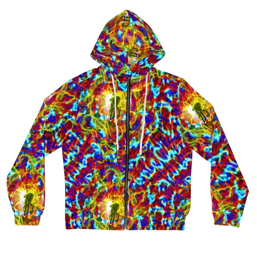 Electric Tempest on a Women's Full-Zip Hoodie