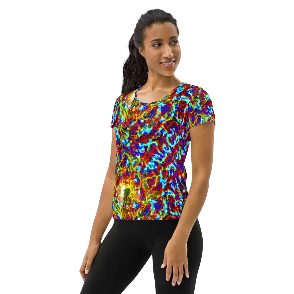 Electric Tempest on Women's Athletic T-Shirt — Left