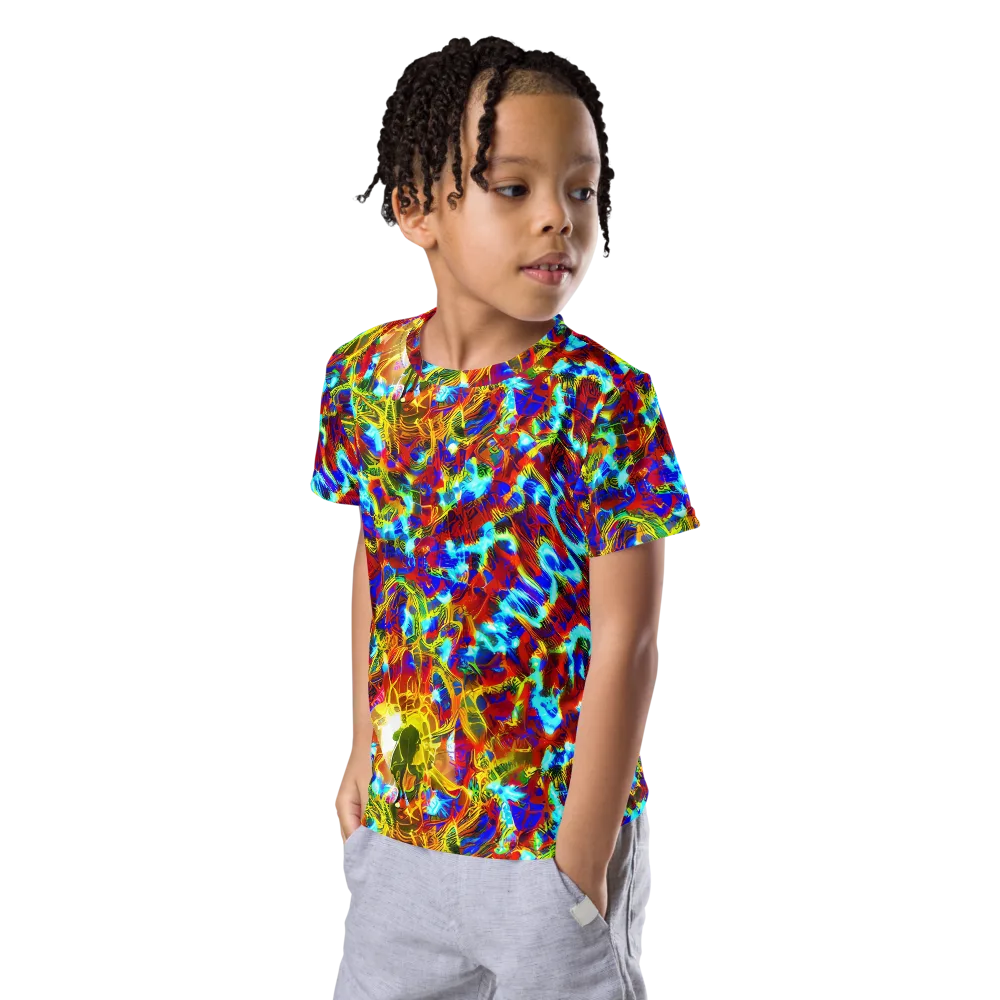 Electric Tempest on Kids Crew Neck T-Shirt — Left Front