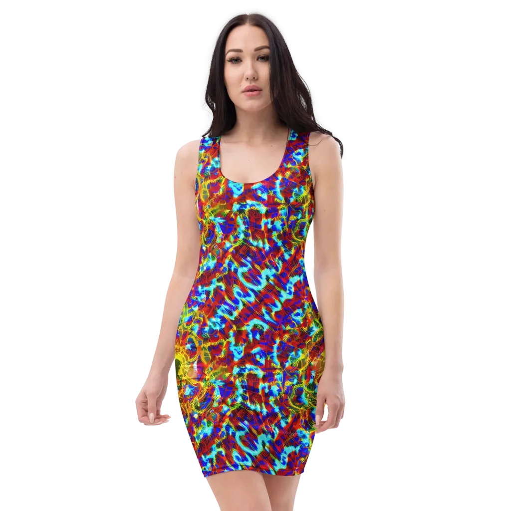 Electric Tempest on Bodycon Dress — Front