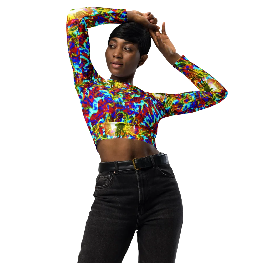 Electric Tempest on Long Sleeve Crop Top — Front