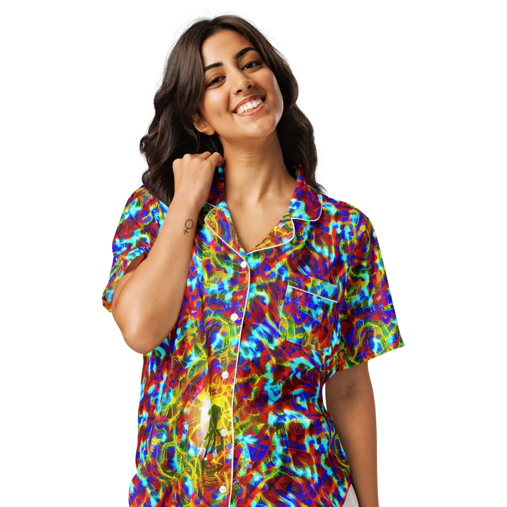 Electric Tempest on Women's Short Sleeve Pajama Top — Front