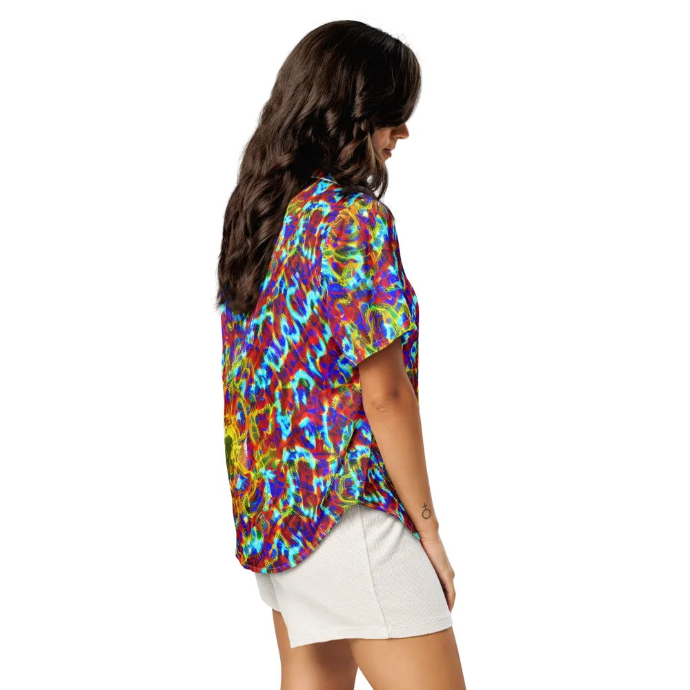 Electric Tempest on Women's Short Sleeve Pajama Top — Right Back