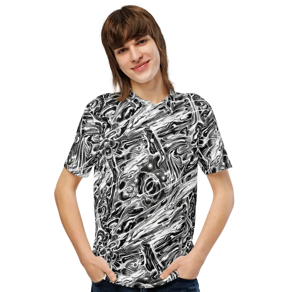 Inkstorm Marble on Men's Slim Fit Polo Shirt — Front