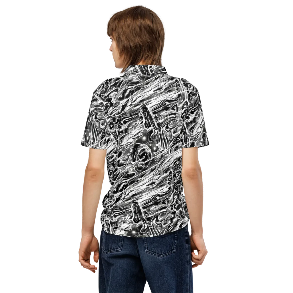 Inkstorm Marble on Men's Slim Fit Polo Shirt — Back