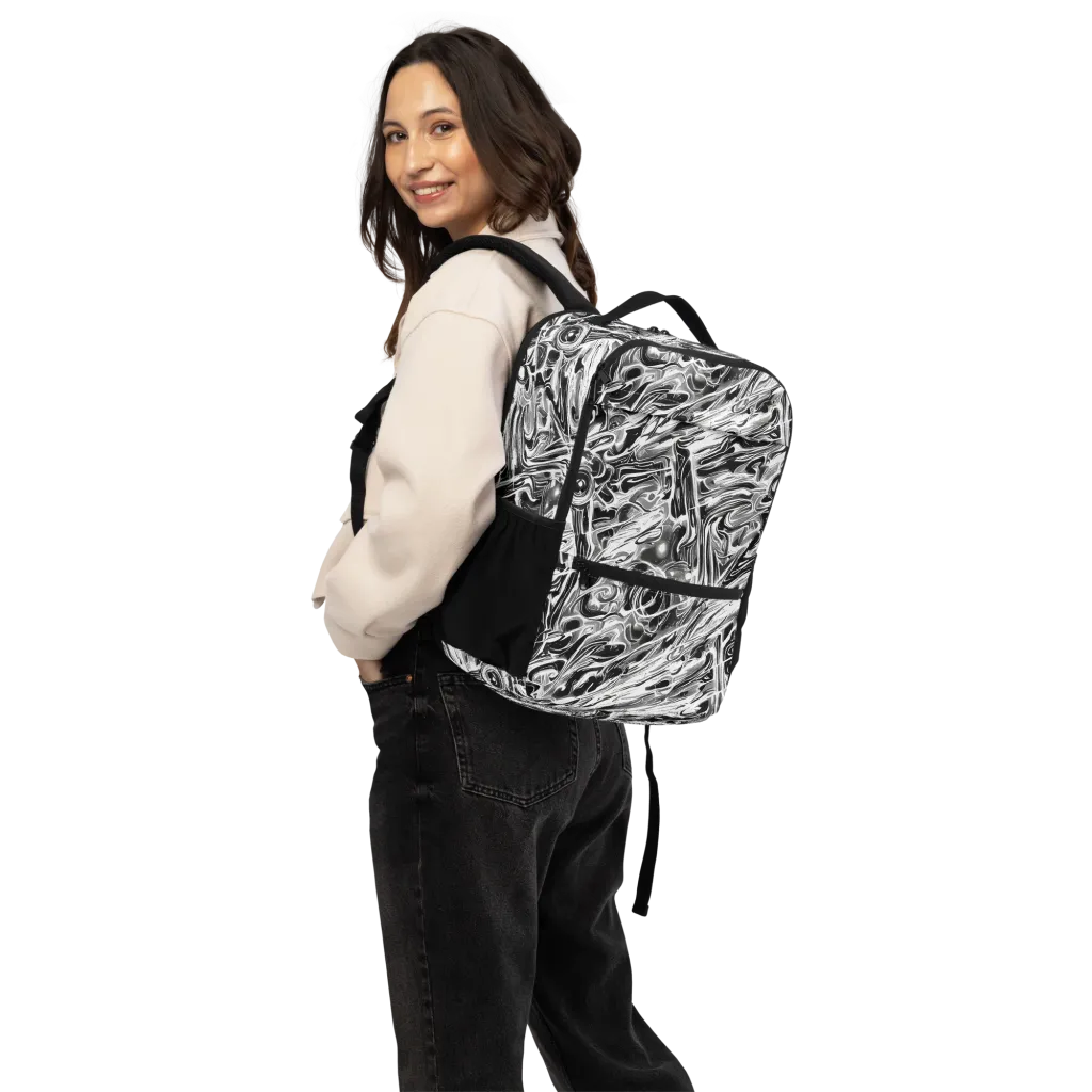 Inkstorm Marble on Utility Backpack — Back