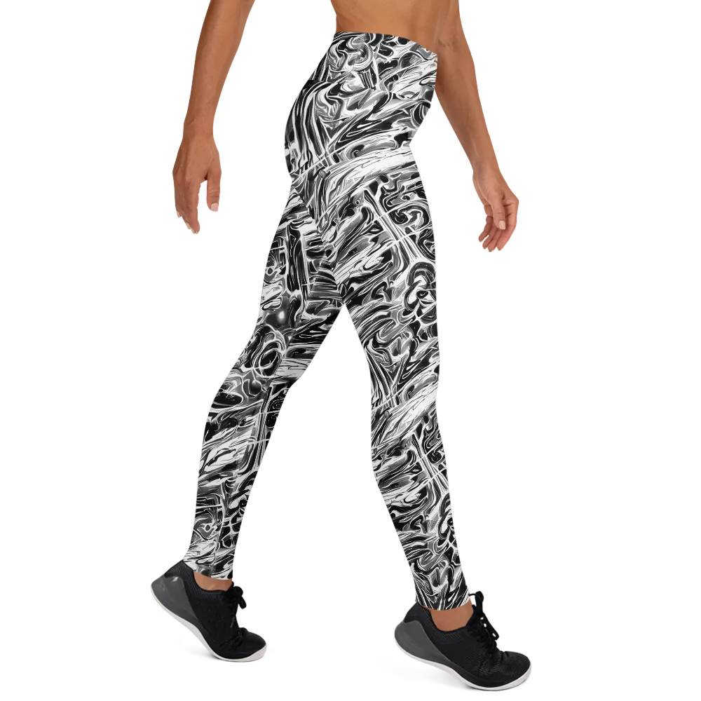 Inkstorm Marble on Yoga Leggings — Right