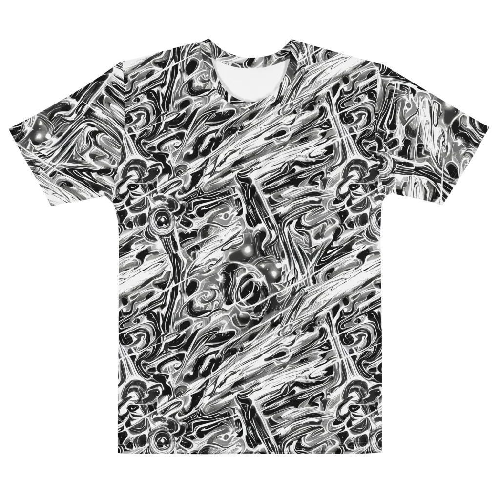 Inkstorm Marble on Men's Cotton Crew Neck T-Shirt — Front
