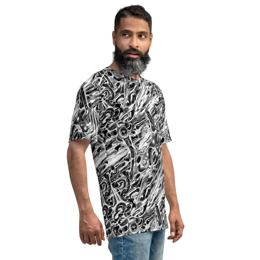 Inkstorm Marble on Men's Crew Neck T-Shirt — Right