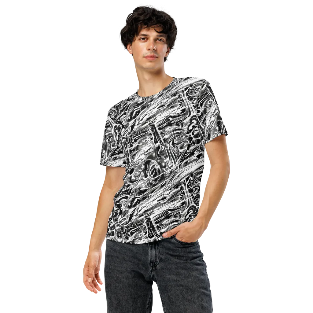Inkstorm Marble on Men's Crew Neck T-Shirt — Front