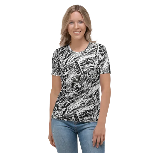 Inkstorm Marble on a Women's Crew Neck T-Shirt