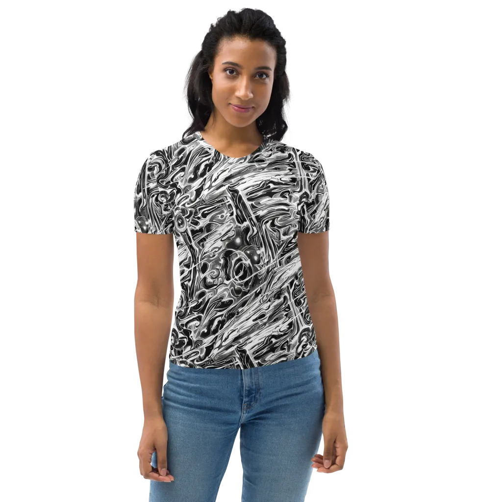 Inkstorm Marble on Women's Crew Neck T-Shirt — Front