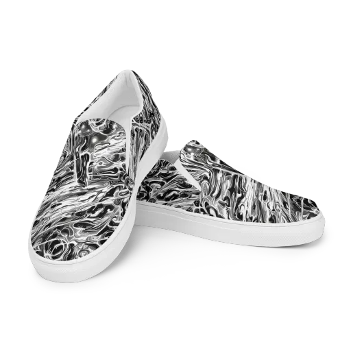 Inkstorm Marble on a Men's Slip-On Canvas Shoes