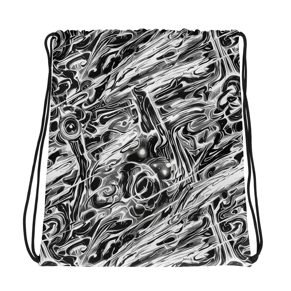 Inkstorm Marble on Drawstring Bag — Photo
