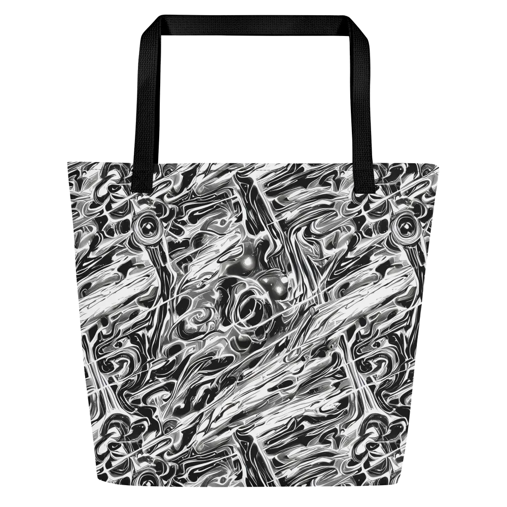 Inkstorm Marble on Large Tote Bag W/ Pocket — Front