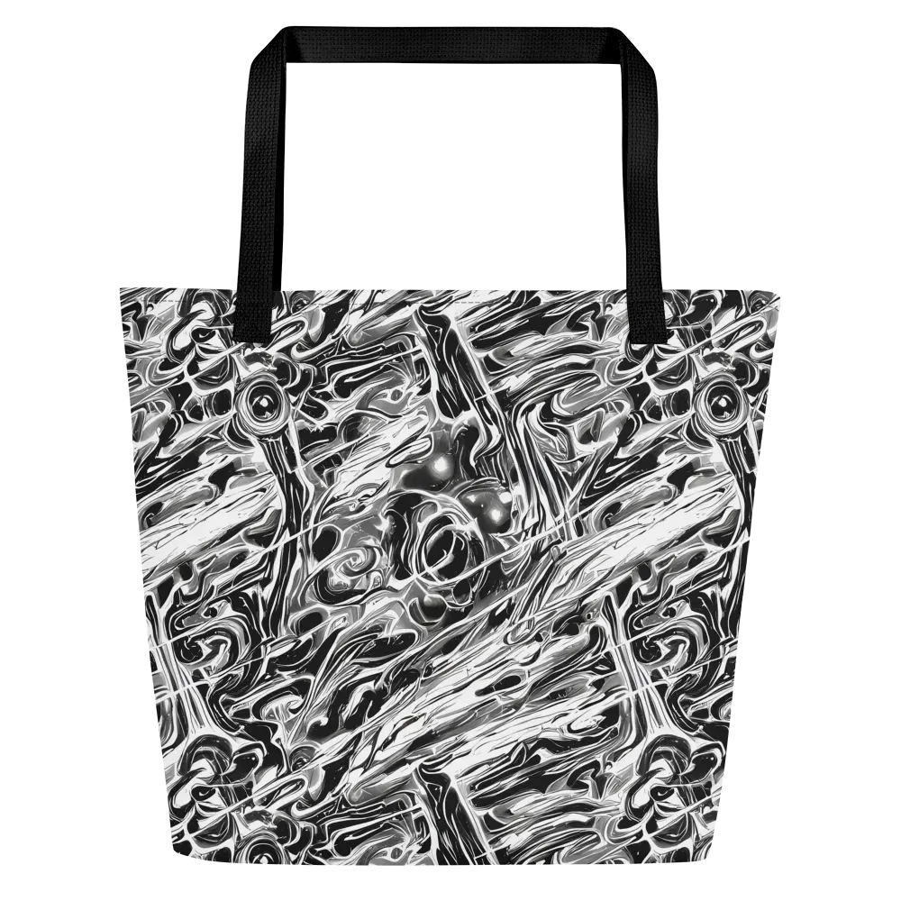 Inkstorm Marble on Large Tote Bag W/ Pocket — Front