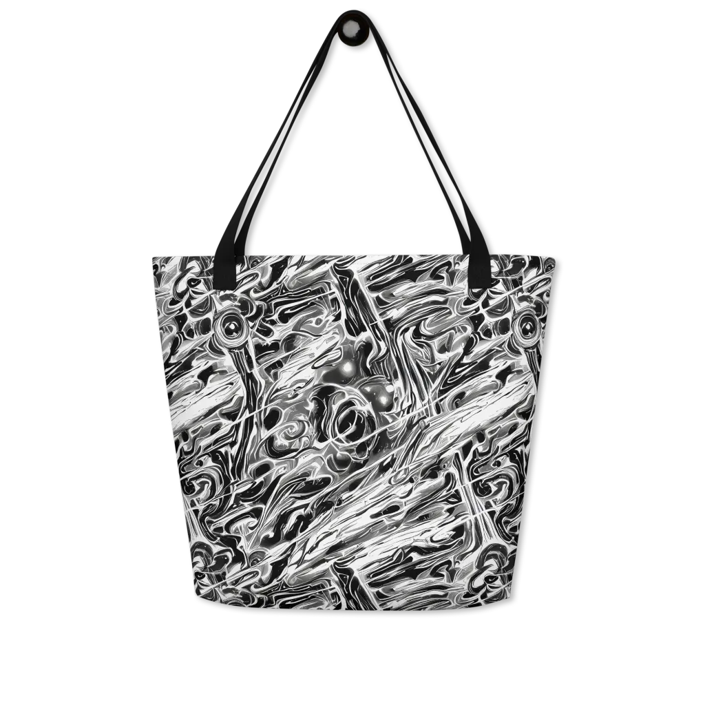 Inkstorm Marble on Large Tote Bag W/ Pocket — Front