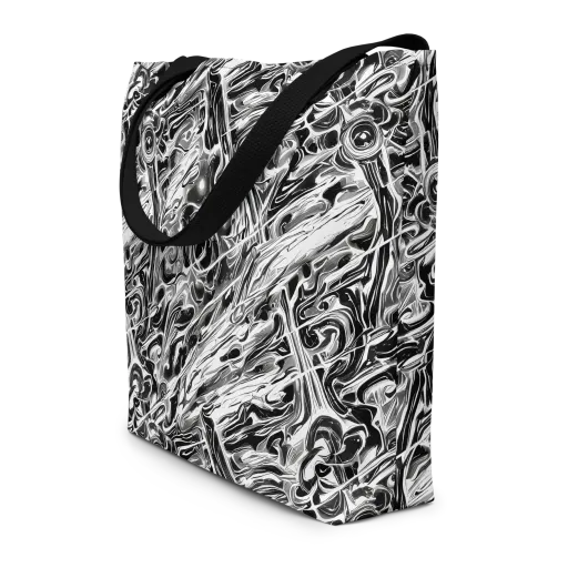 Inkstorm Marble on a Large Tote Bag W/ Pocket