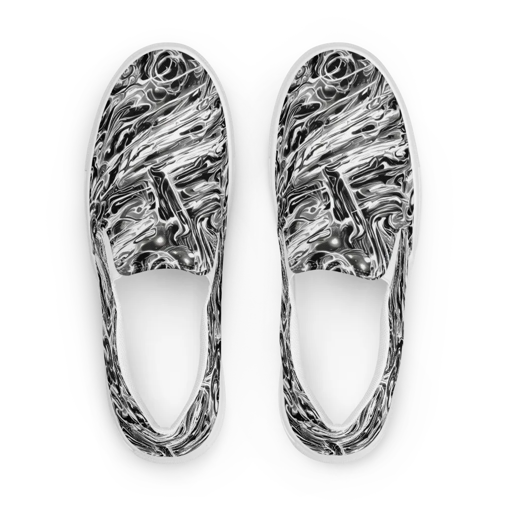 Inkstorm Marble on Women's Slip-On Canvas Shoes — Front