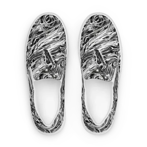 Inkstorm Marble on a Women's Slip-On Canvas Shoes