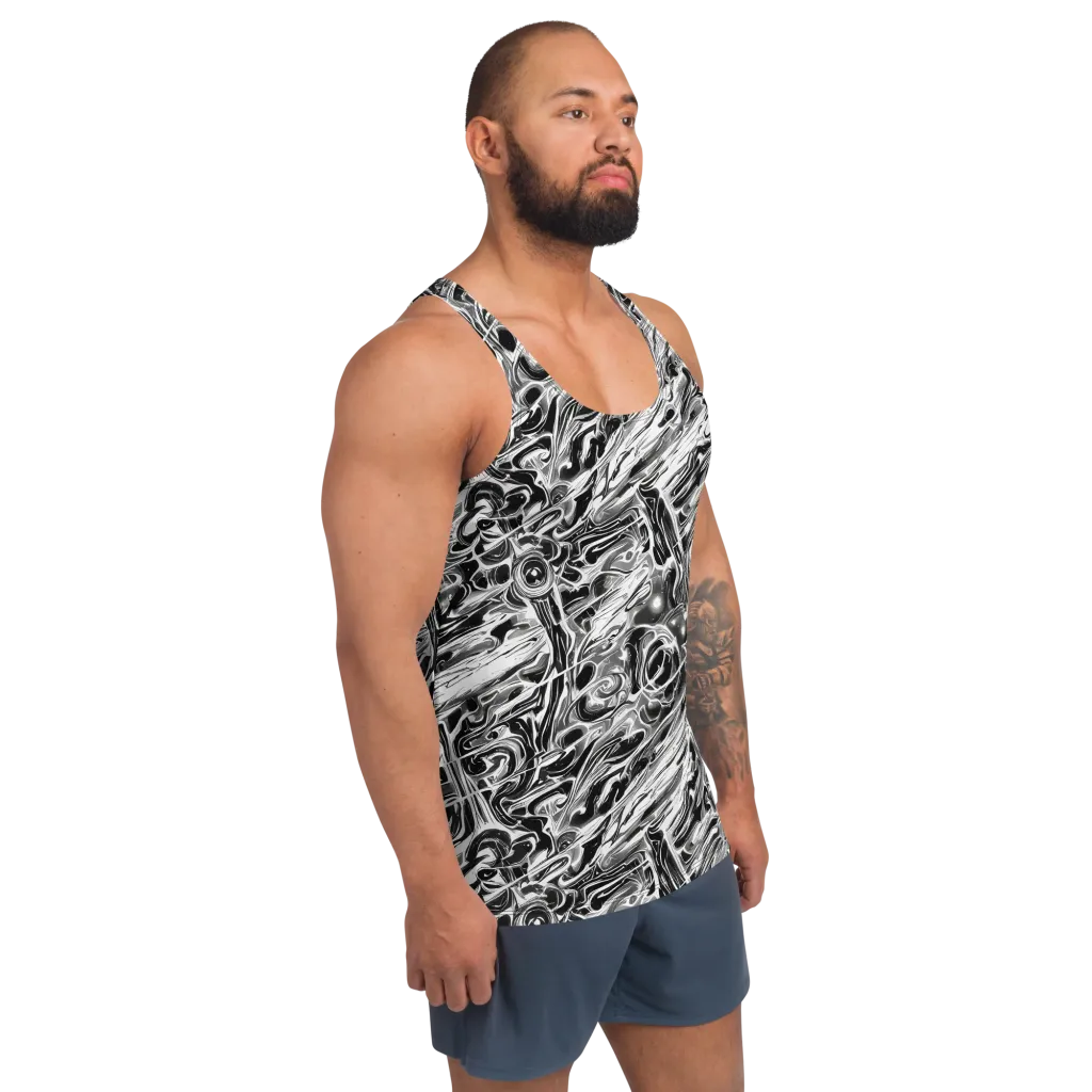 Inkstorm Marble on Men's Tank Top — Right Front