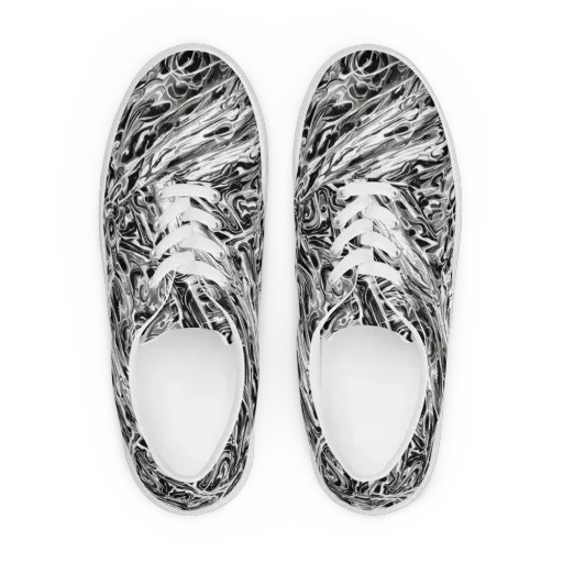 Inkstorm Marble on a Men's Lace-Up Canvas Shoes