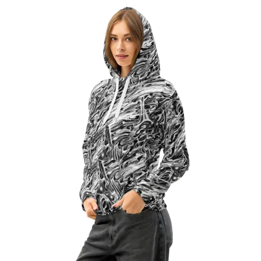 Inkstorm Marble on a Cotton Hoodie