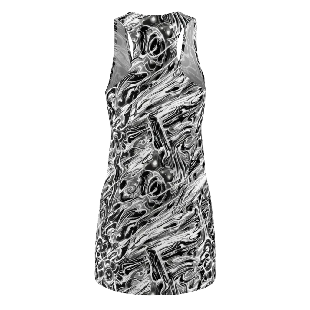 Inkstorm Marble on Racerback Dress — Back