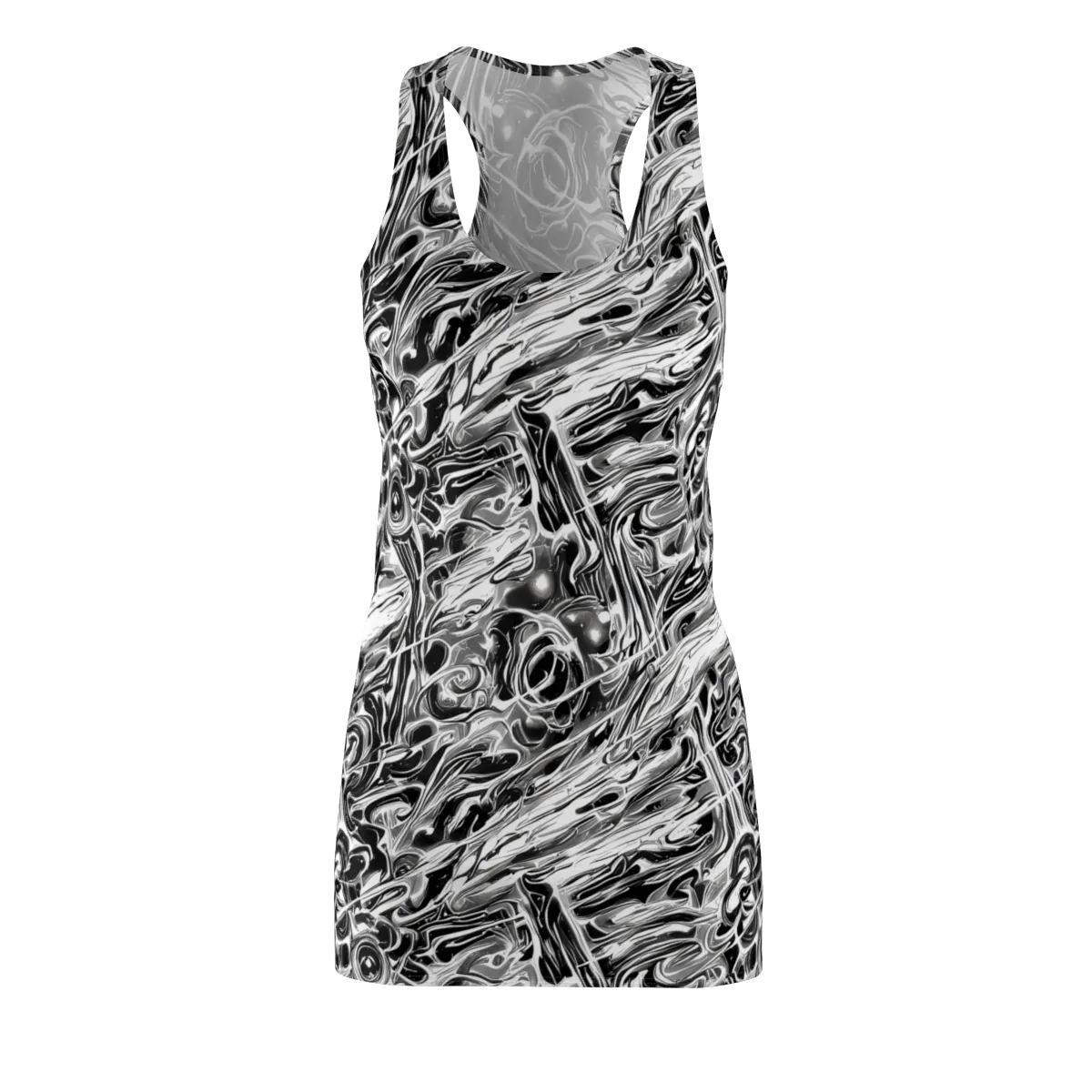Inkstorm Marble on Racerback Dress — Front