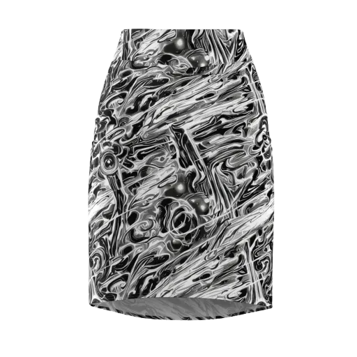 Inkstorm Marble on a Pencil Skirt