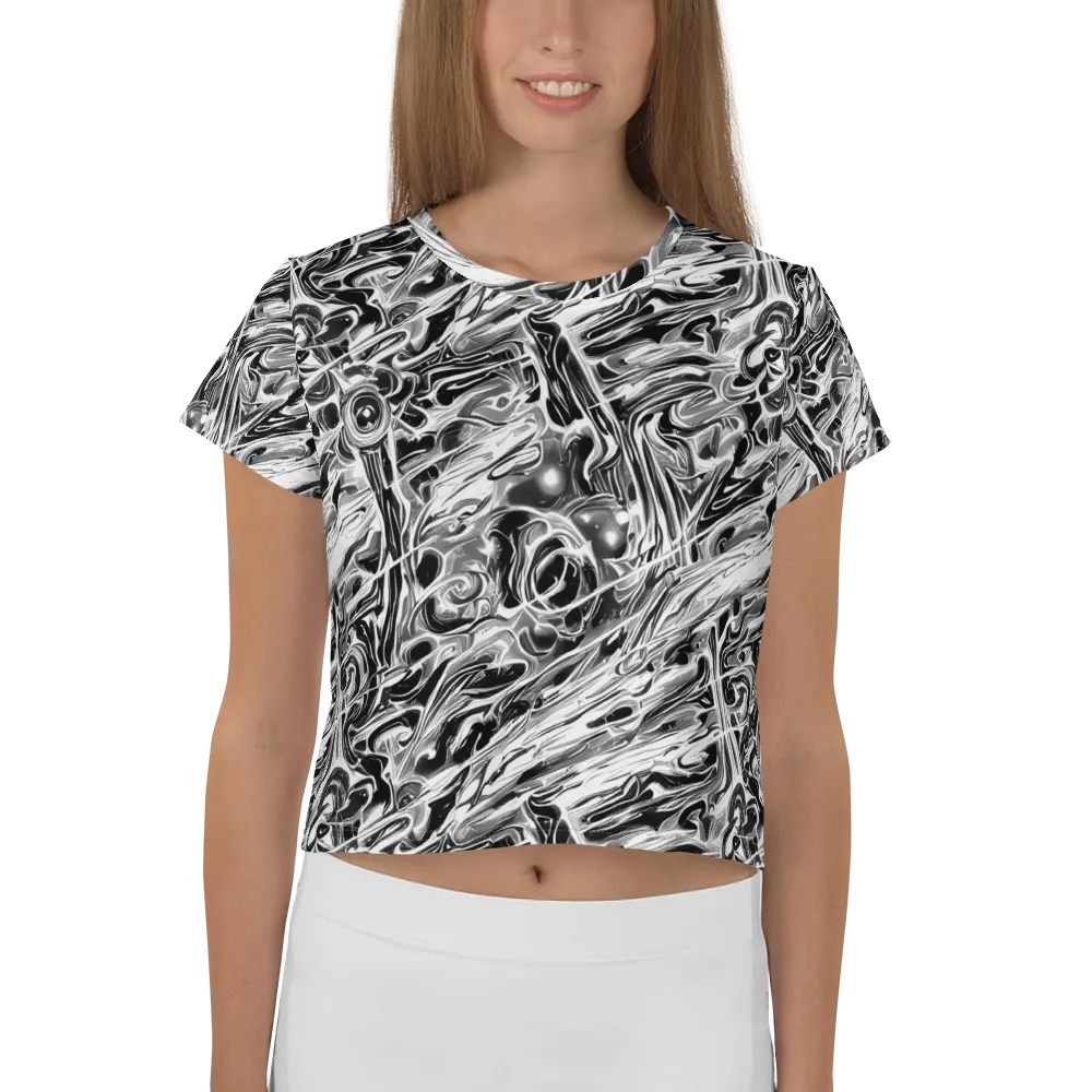 Inkstorm Marble on Crop Tee — Front