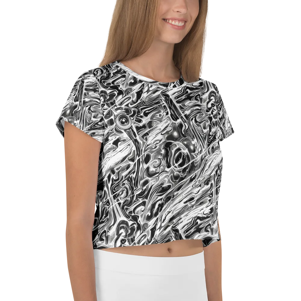 Inkstorm Marble on Crop Tee — Right