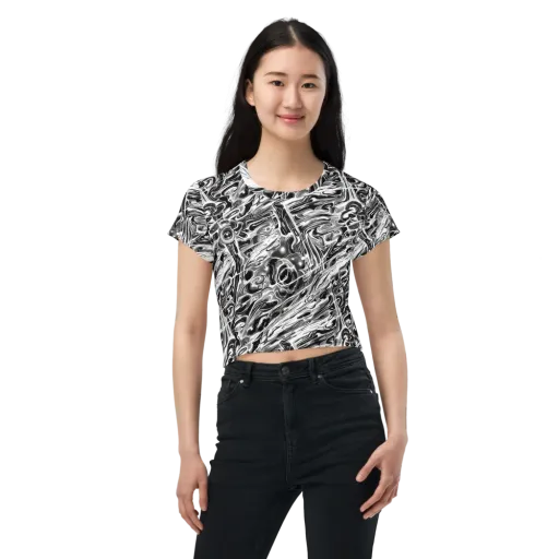 Inkstorm Marble on a Crop Tee