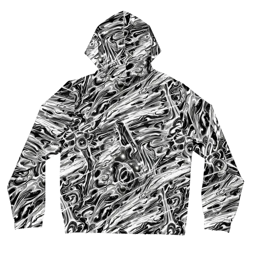 Inkstorm Marble on Women's Full-Zip Hoodie — Back