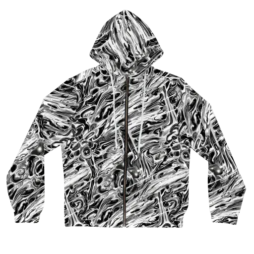 Inkstorm Marble on a Women's Full-Zip Hoodie