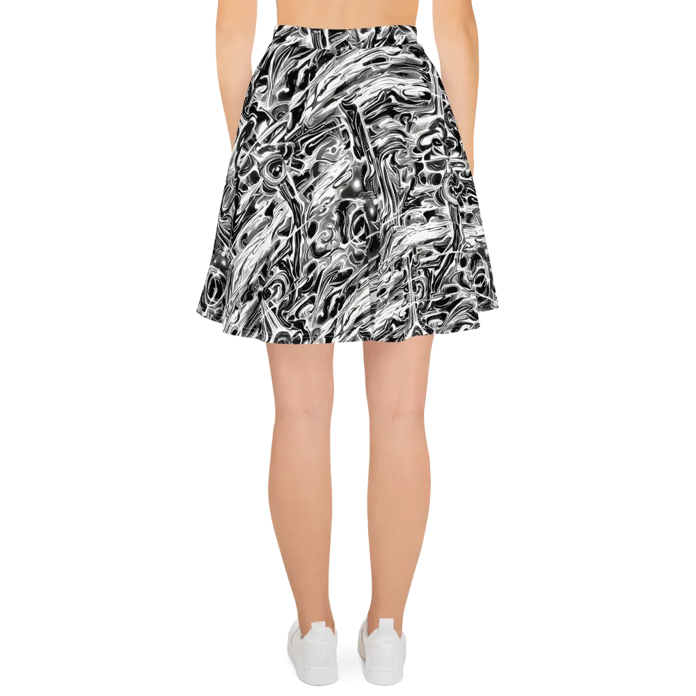 Inkstorm Marble on Skater Skirt — Back