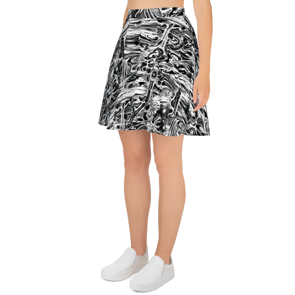 Inkstorm Marble on Skater Skirt — Left