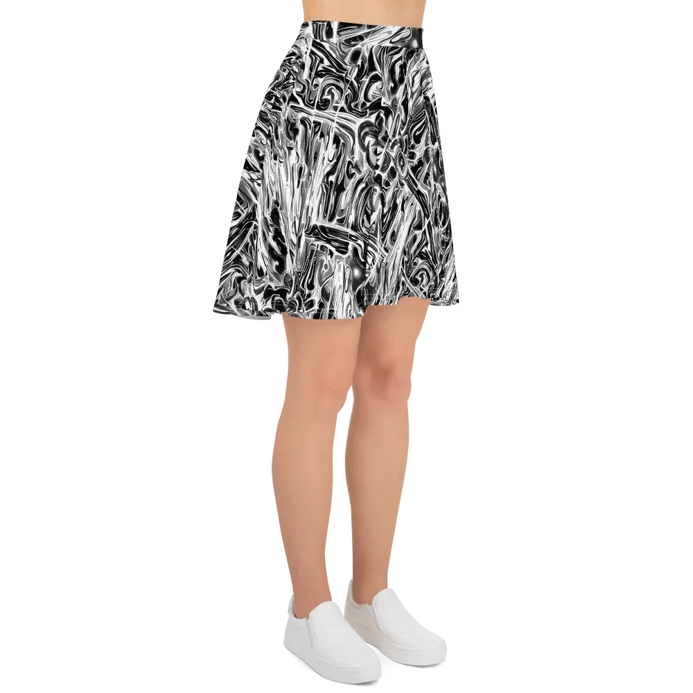 Inkstorm Marble on Skater Skirt — Right