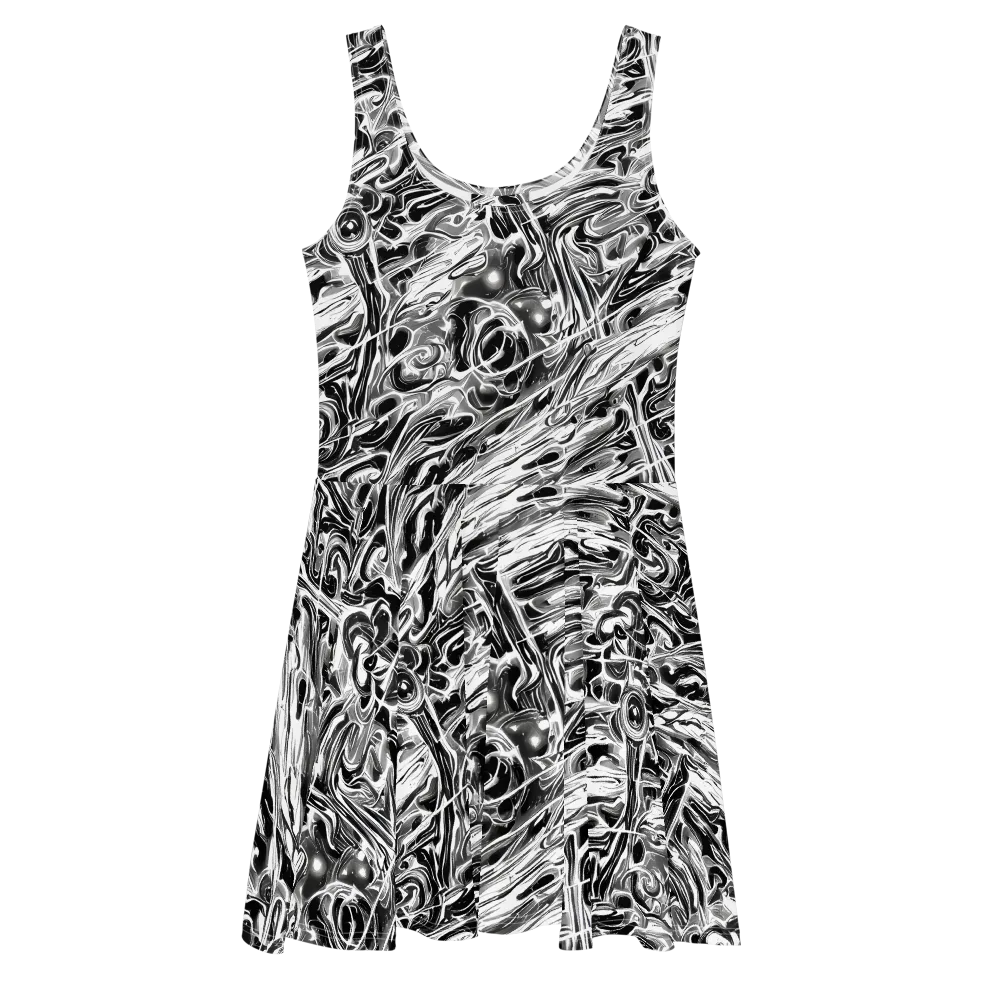 Inkstorm Marble on Skater Dress — Front