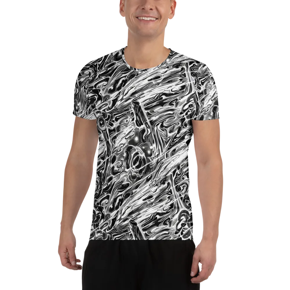 Inkstorm Marble on Men's Athletic T-Shirt — Front