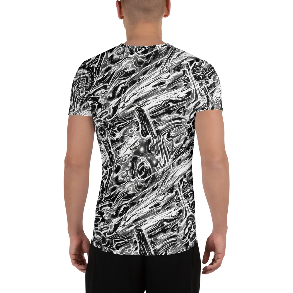 Inkstorm Marble on Men's Athletic T-Shirt — Back