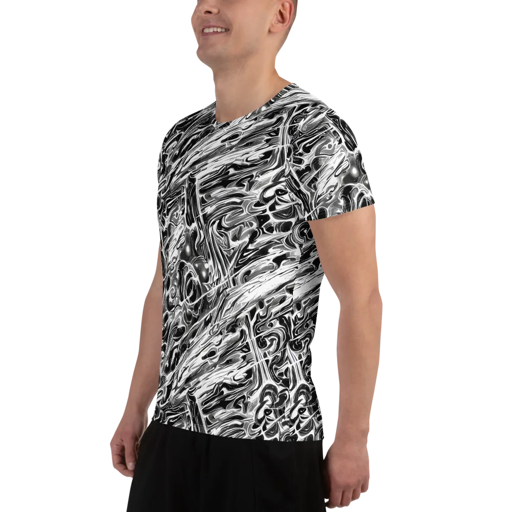 Inkstorm Marble on Men's Athletic T-Shirt — Left