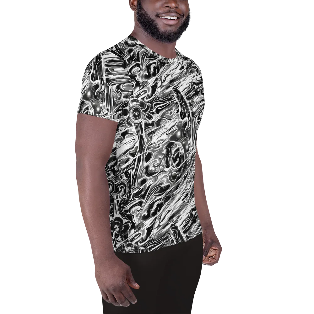 Inkstorm Marble on Men's Athletic T-Shirt — Right