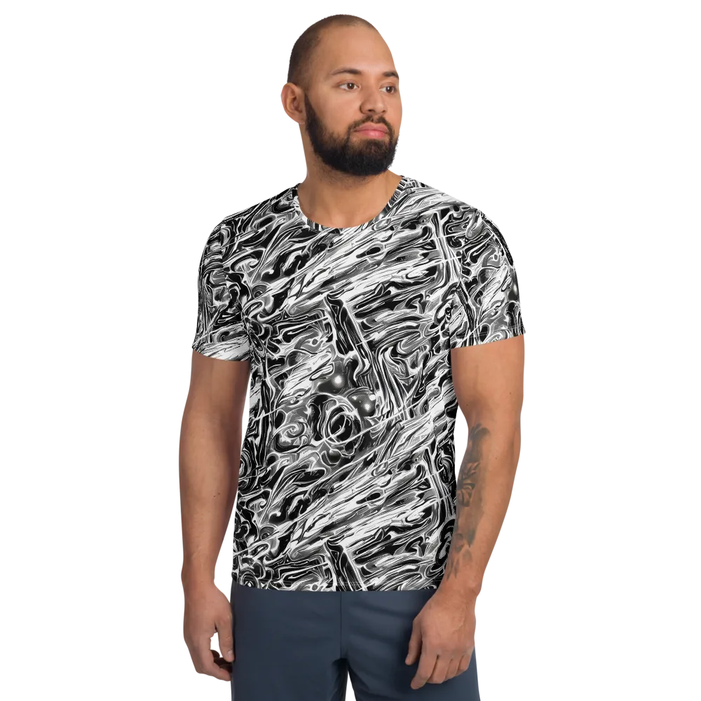 Inkstorm Marble on Men's Athletic T-Shirt — Front