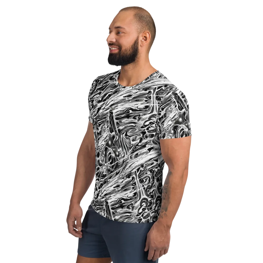 Inkstorm Marble on Men's Athletic T-Shirt — Left