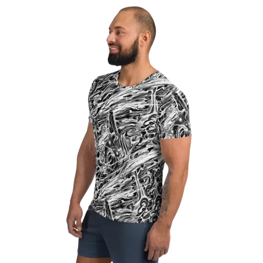 Inkstorm Marble on a Men's Athletic T-Shirt
