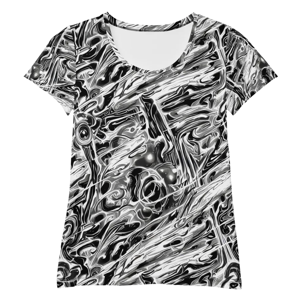 Inkstorm Marble on Women's Athletic T-Shirt — Front