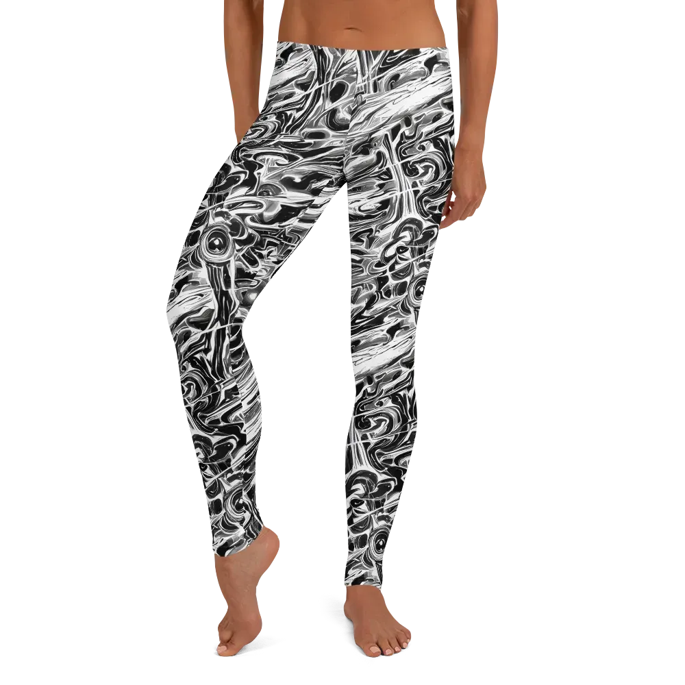 Inkstorm Marble on Leggings — Front