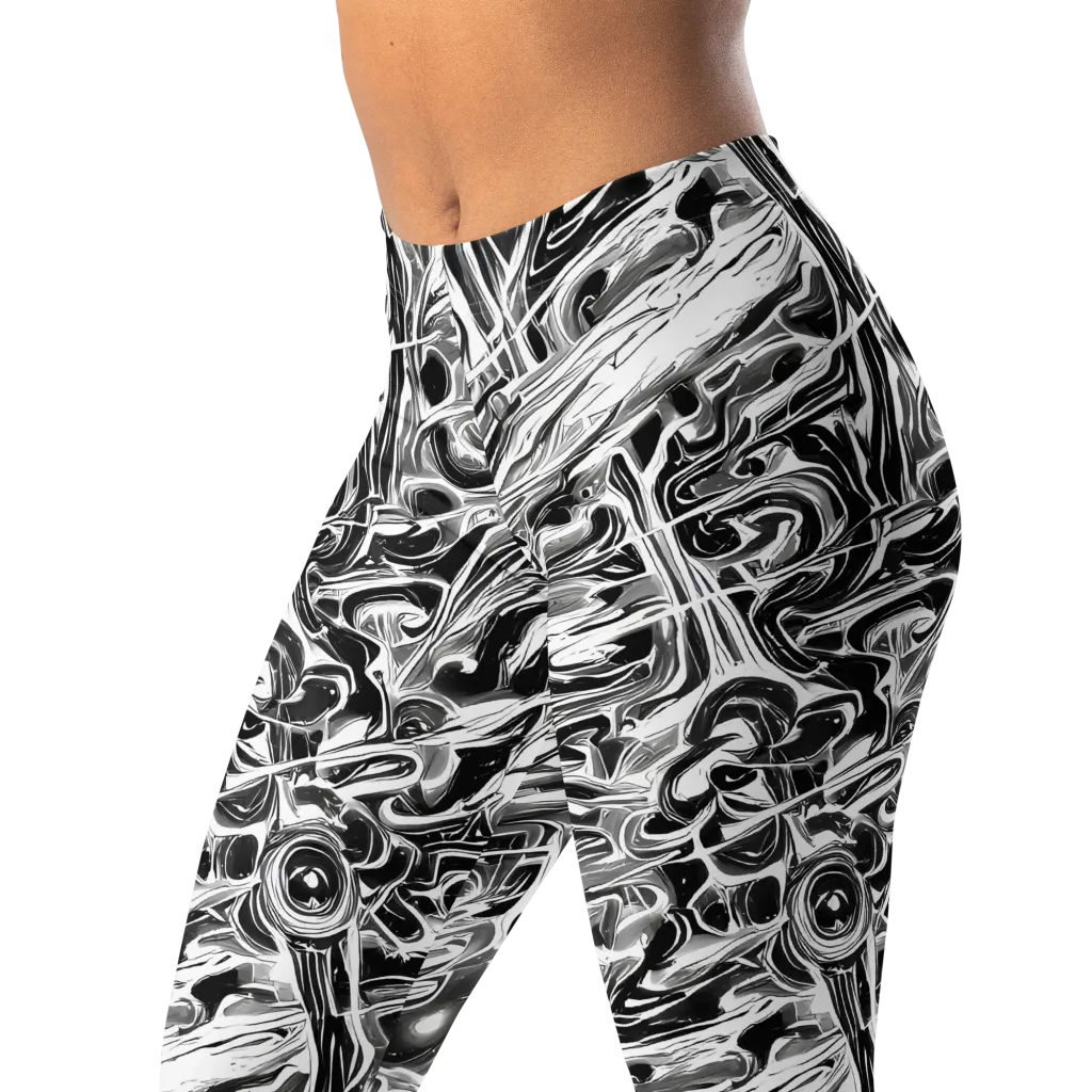 Inkstorm Marble on Leggings — Left Front